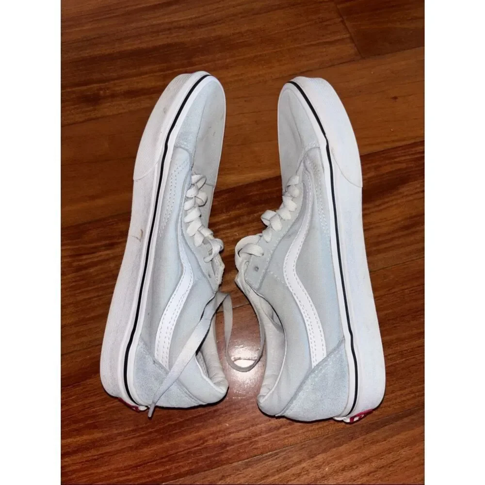 Vans mint green Low Top Sneakers in Light Gray and White size 8 men’s 9.5 womens